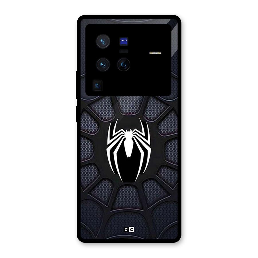 Black Web Glass Back Case for Vivo X80 Pro