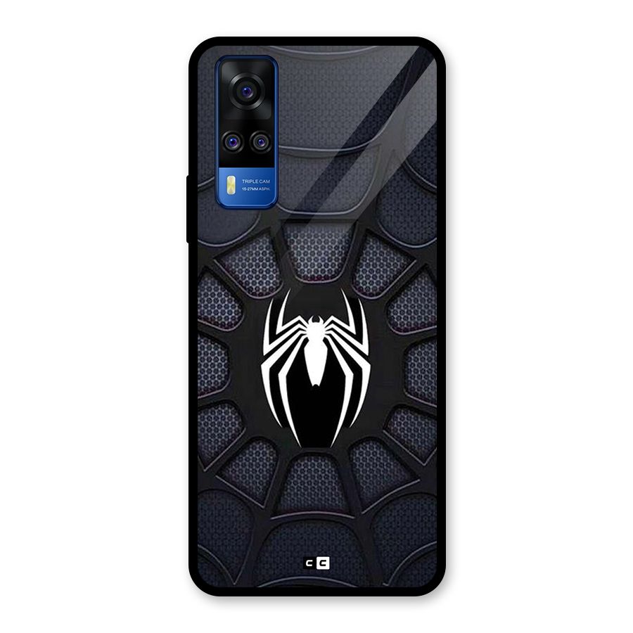 Black Web Glass Back Case for Vivo Y31