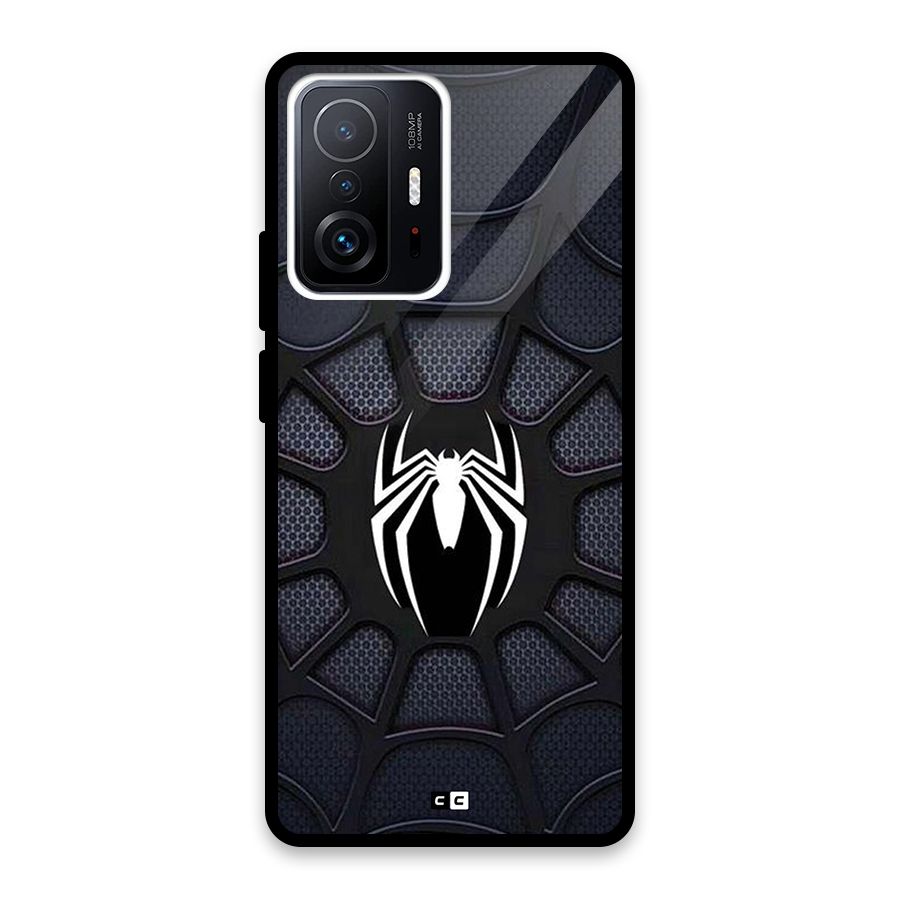 Black Web Glass Back Case for Xiaomi 11T Pro