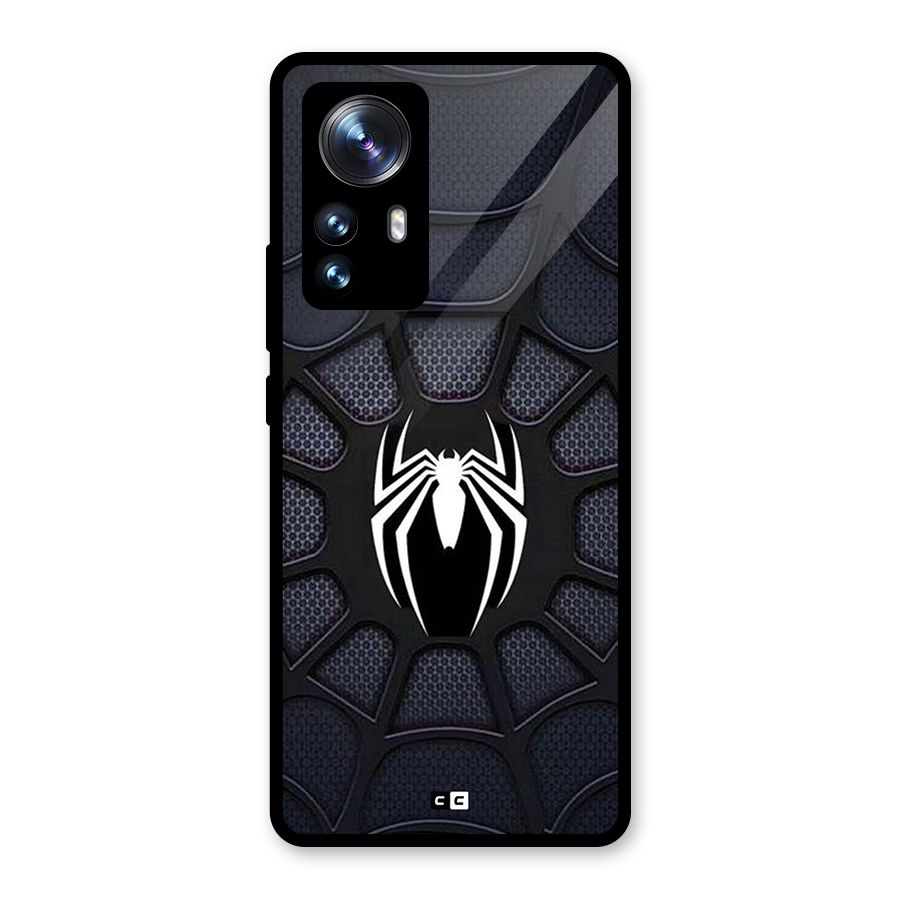 Black Web Glass Back Case for Xiaomi 12 Pro