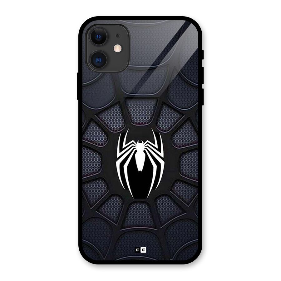 Black Web Glass Back Case for iPhone 11