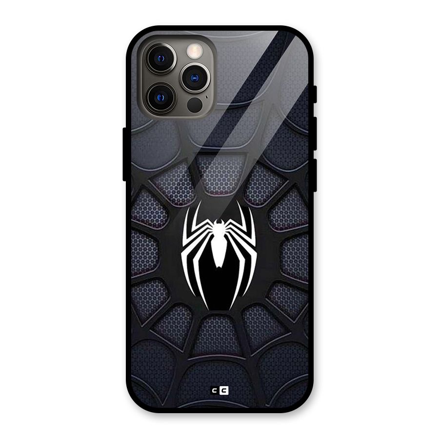 Black Web Glass Back Case for iPhone 12 Pro