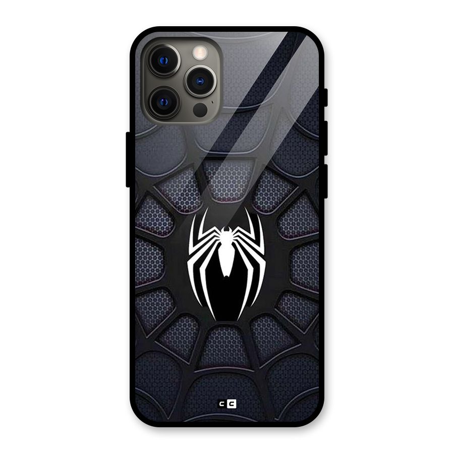 Black Web Glass Back Case for iPhone 12 Pro Max