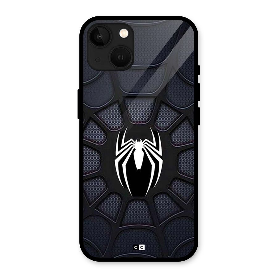 Black Web Glass Back Case for iPhone 13