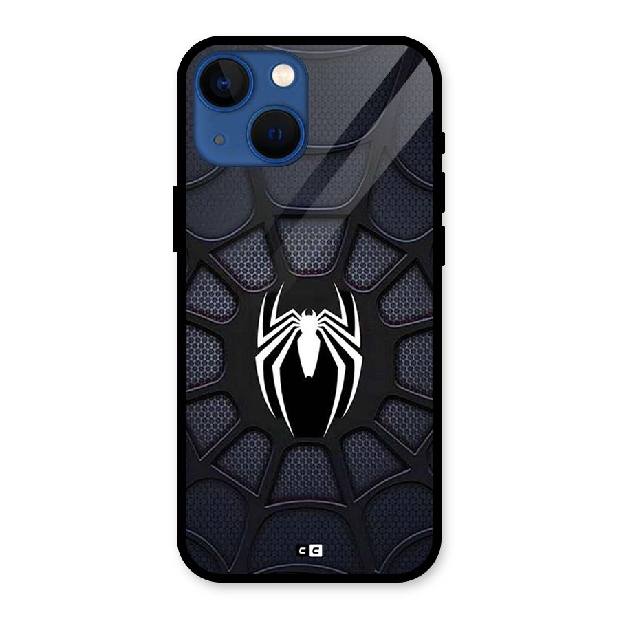 Black Web Glass Back Case for iPhone 13 Mini