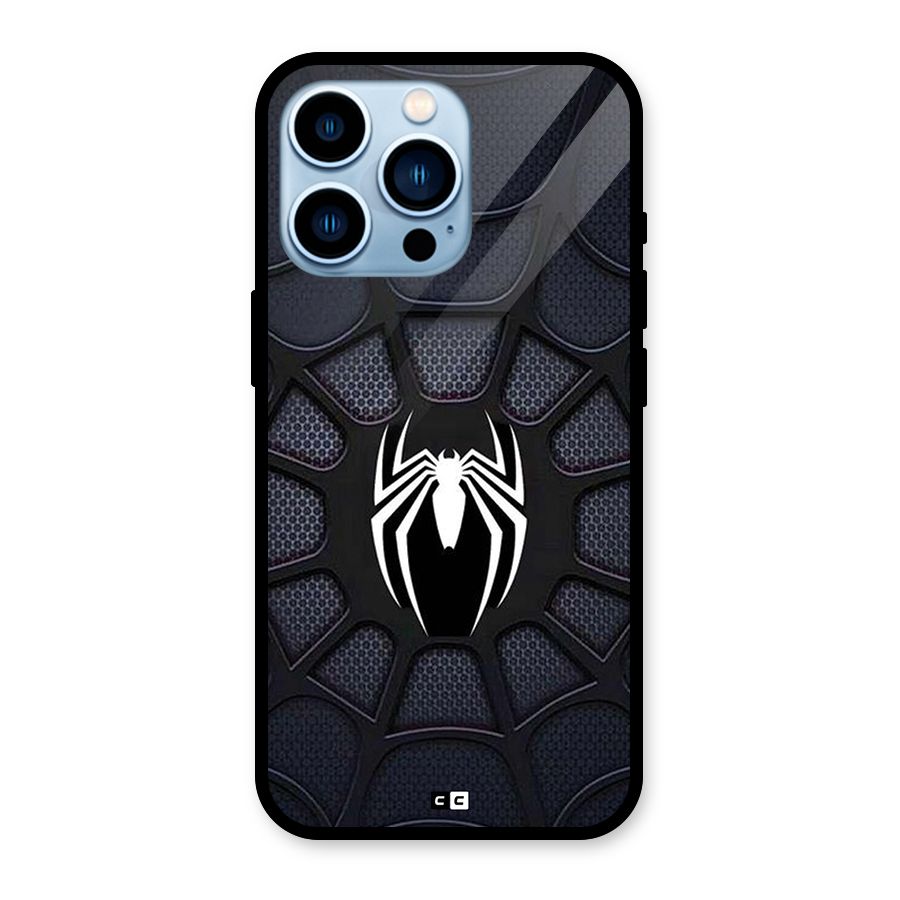 Black Web Glass Back Case for iPhone 13 Pro