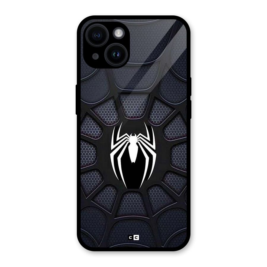 Black Web Glass Back Case for iPhone 14