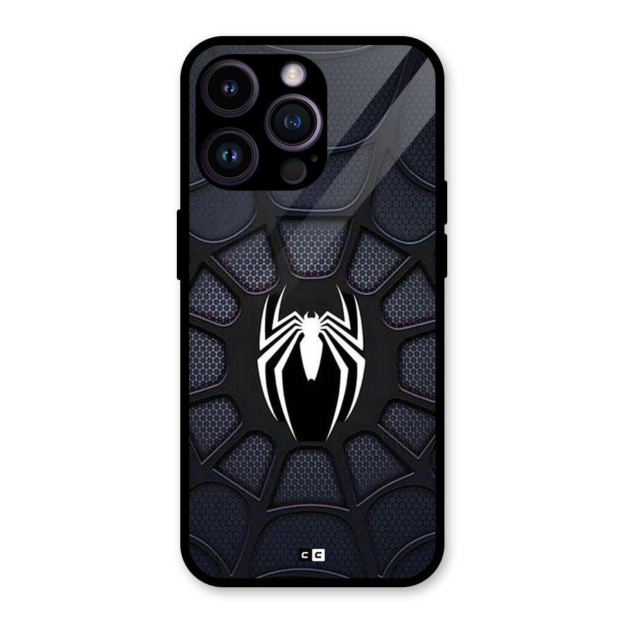 Black Web Glass Back Case for iPhone 14 Pro Max