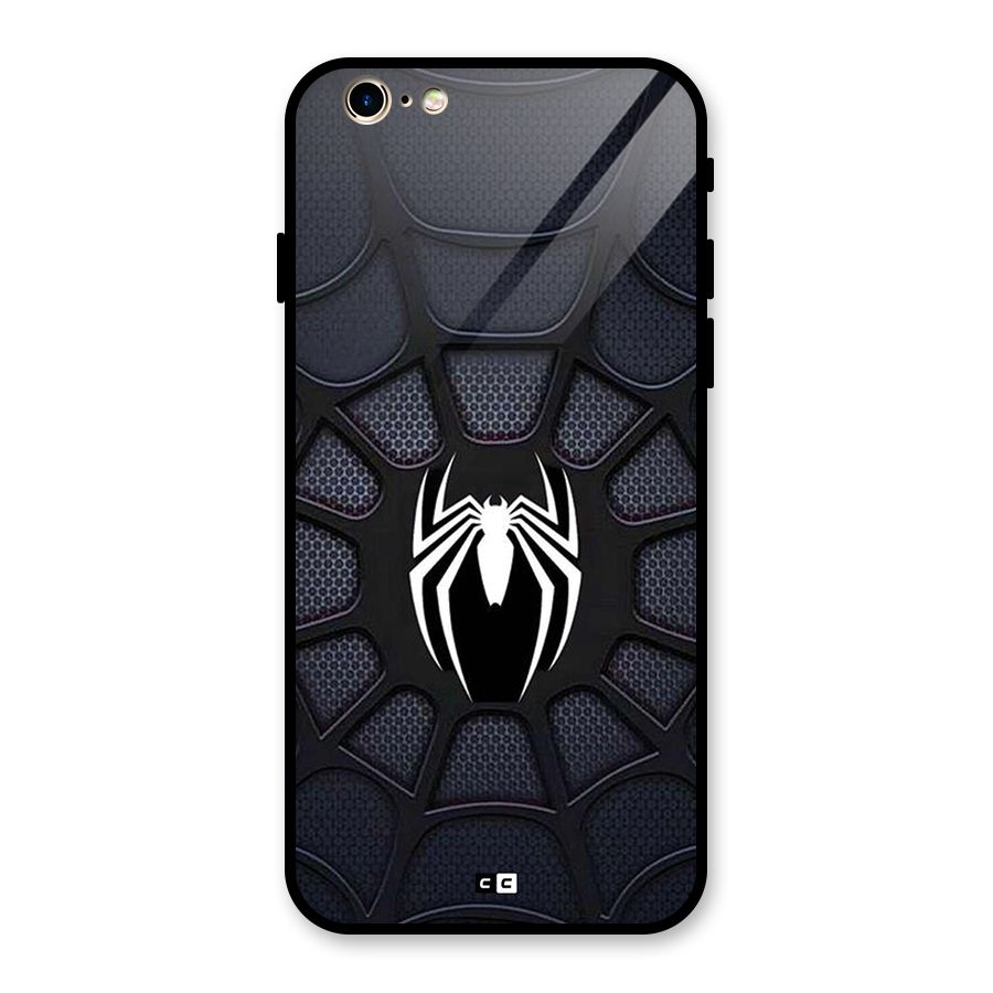 Black Web Glass Back Case for iPhone 6 6S