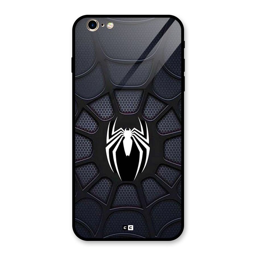 Black Web Glass Back Case for iPhone 6 Plus 6S Plus