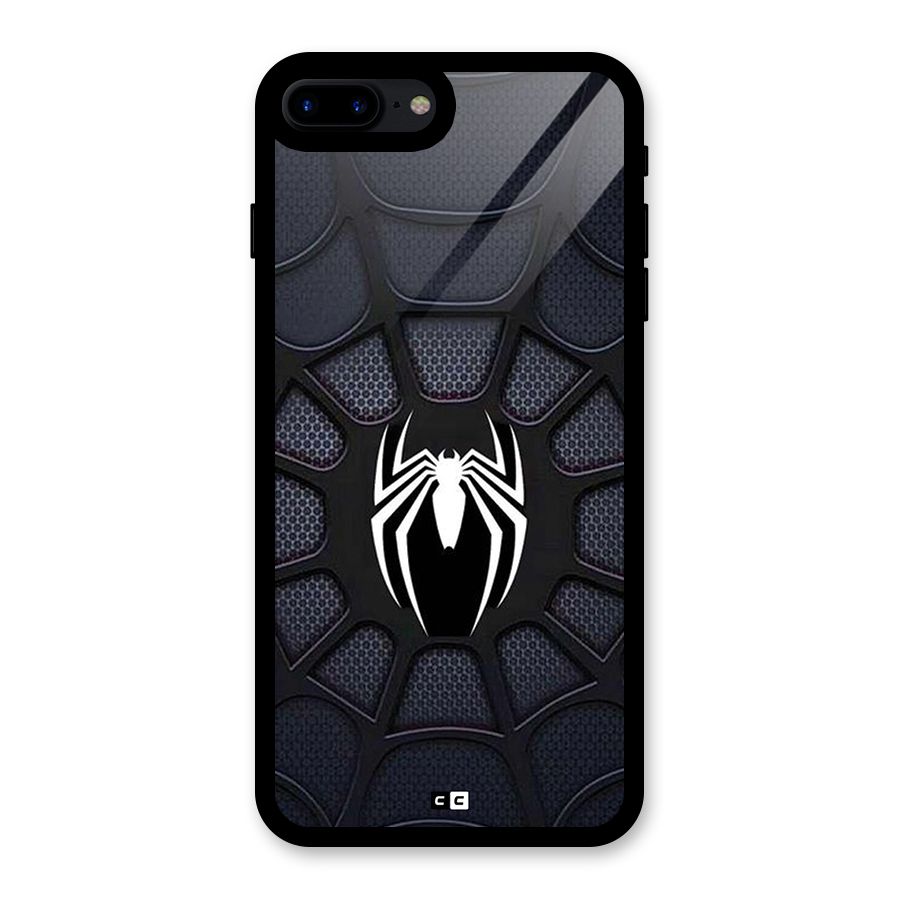 Black Web Glass Back Case for iPhone 8 Plus