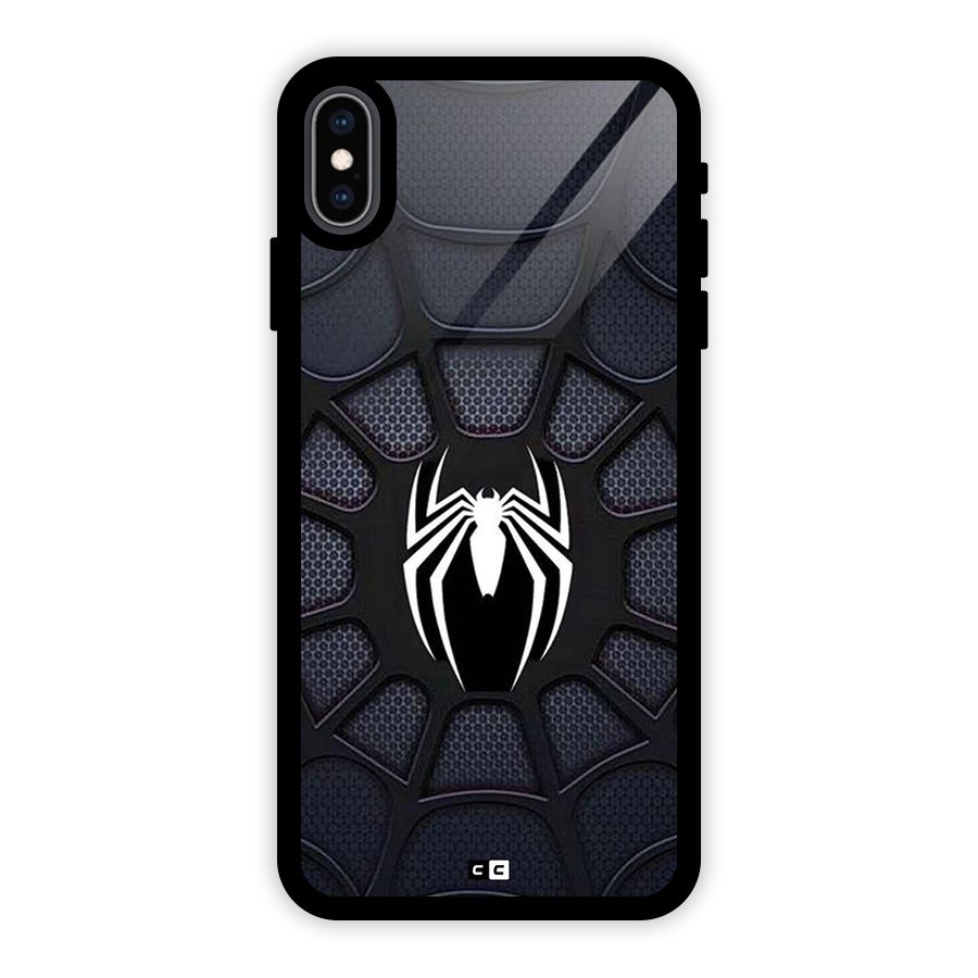 Black Web Glass Back Case for iPhone XS Max
