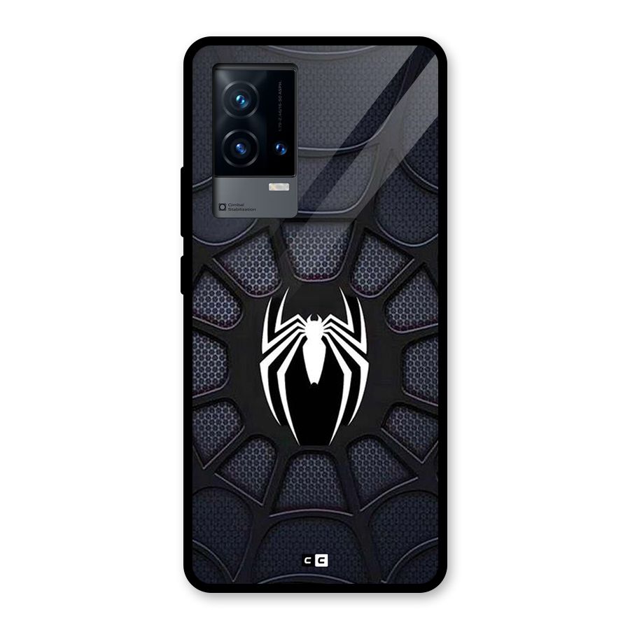 Black Web Glass Back Case for iQOO 9 5G