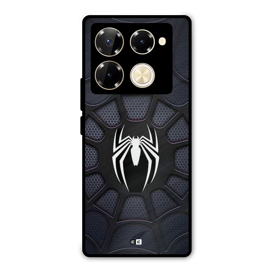 Black Web Metal Back Case for Infinix Note 40 Pro Plus