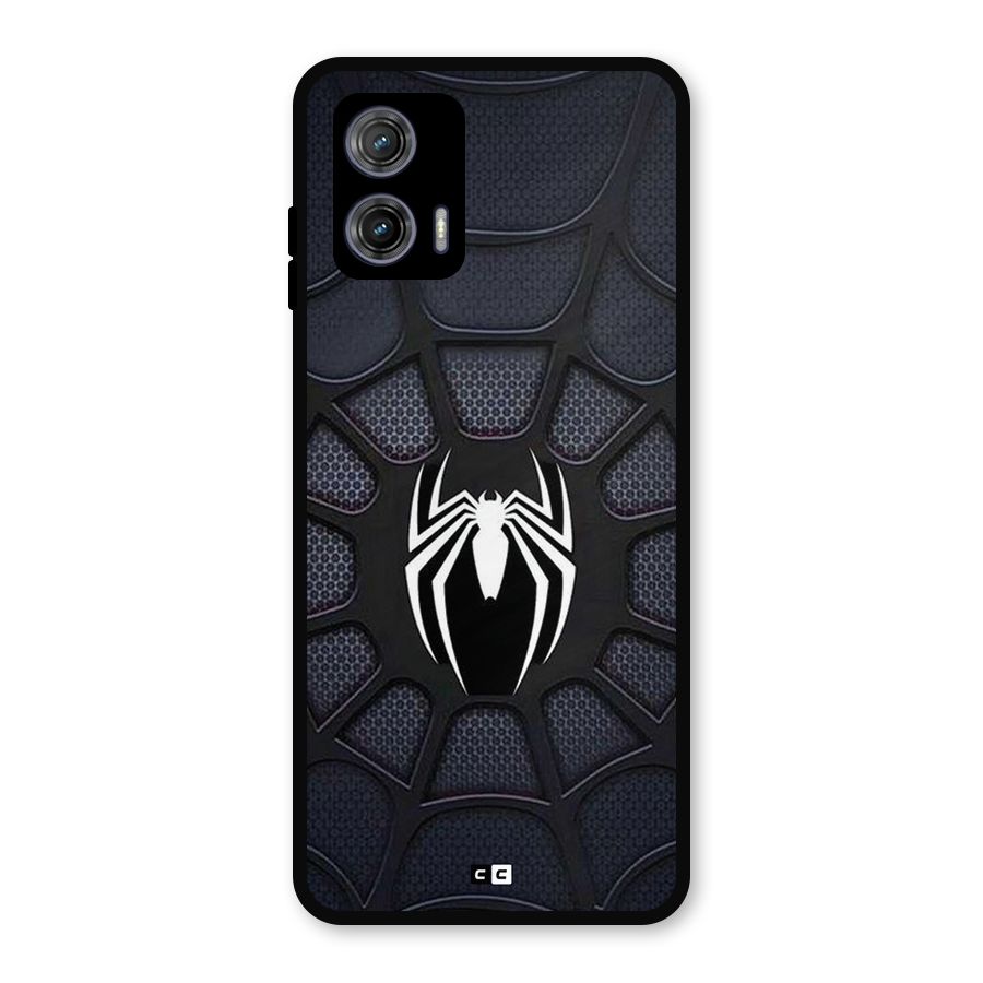Black Web Metal Back Case for Moto G73