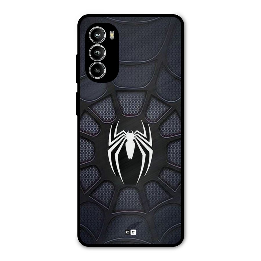 Black Web Metal Back Case for Moto G82
