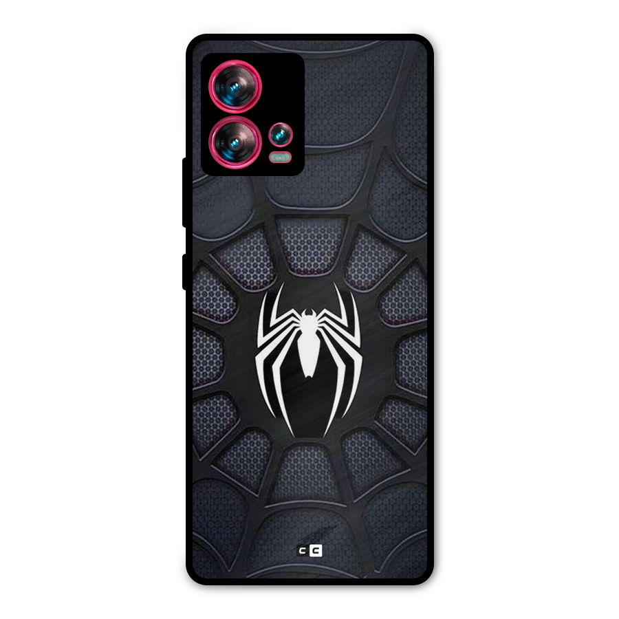 Black Web Metal Back Case for Motorola Edge 30 Fusion