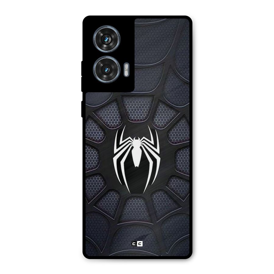 Black Web Metal Back Case for Motorola Edge 50 Fusion