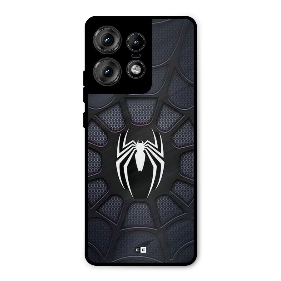 Black Web Metal Back Case for Motorola Edge 50 Pro