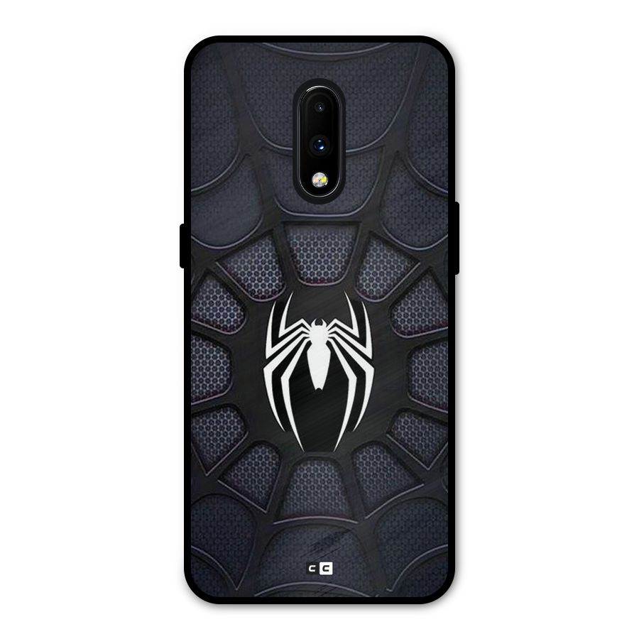 Black Web Metal Back Case for OnePlus 7