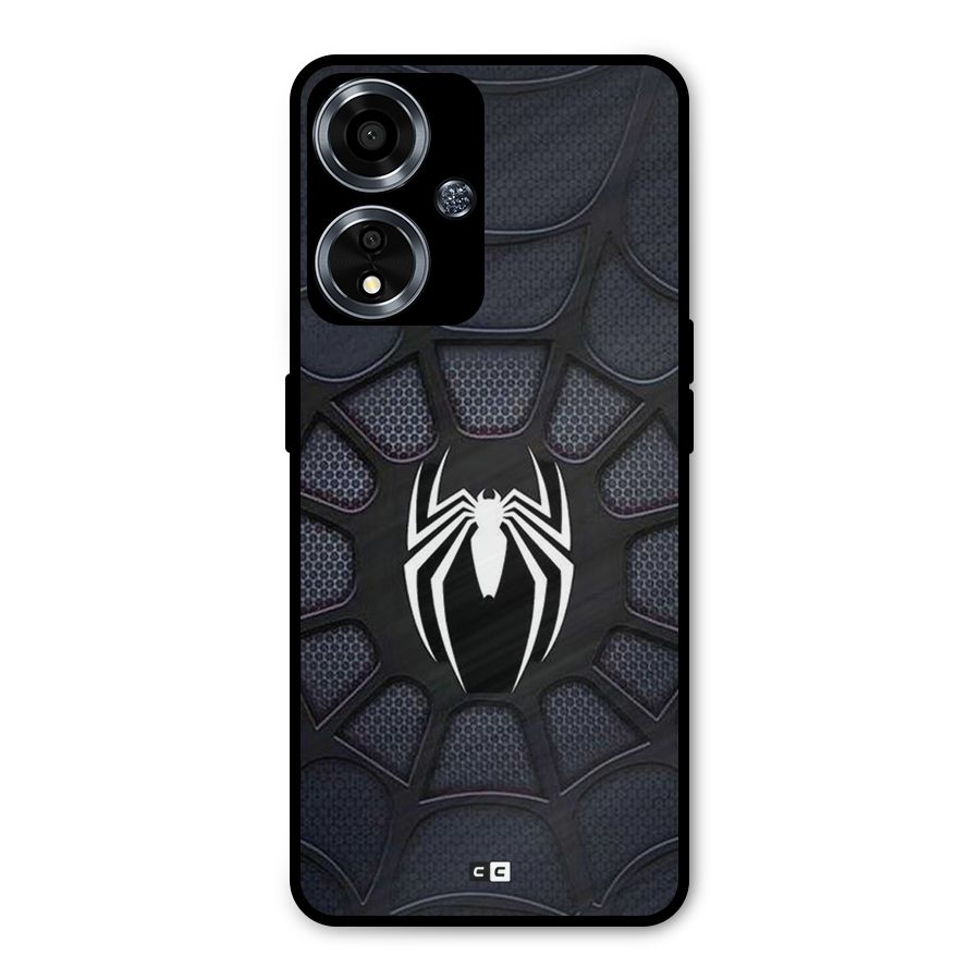 Black Web Metal Back Case for Oppo A59