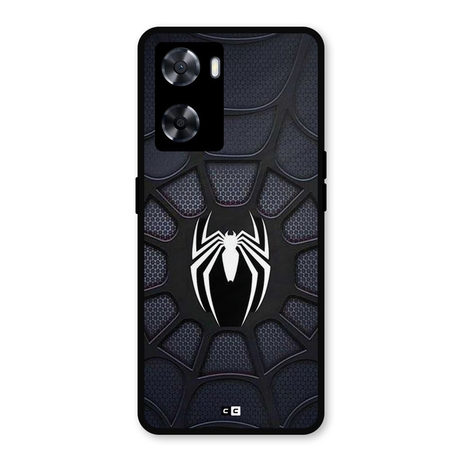 Black Web Metal Back Case for Oppo A77s