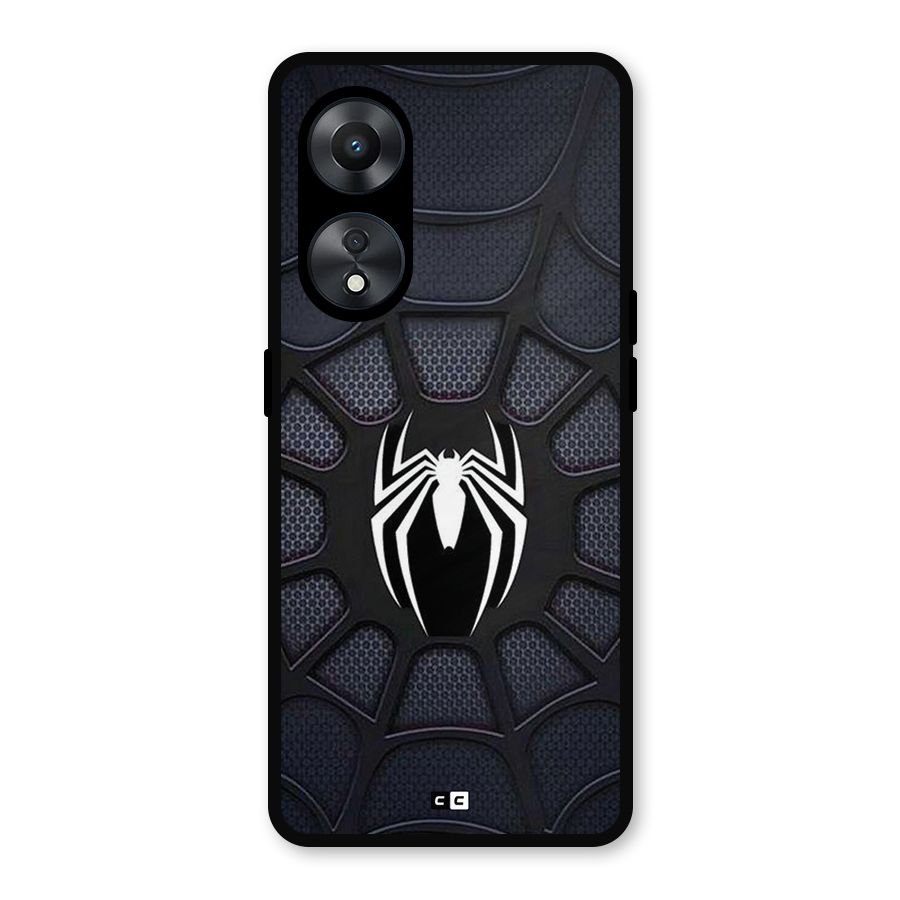 Black Web Metal Back Case for Oppo A78