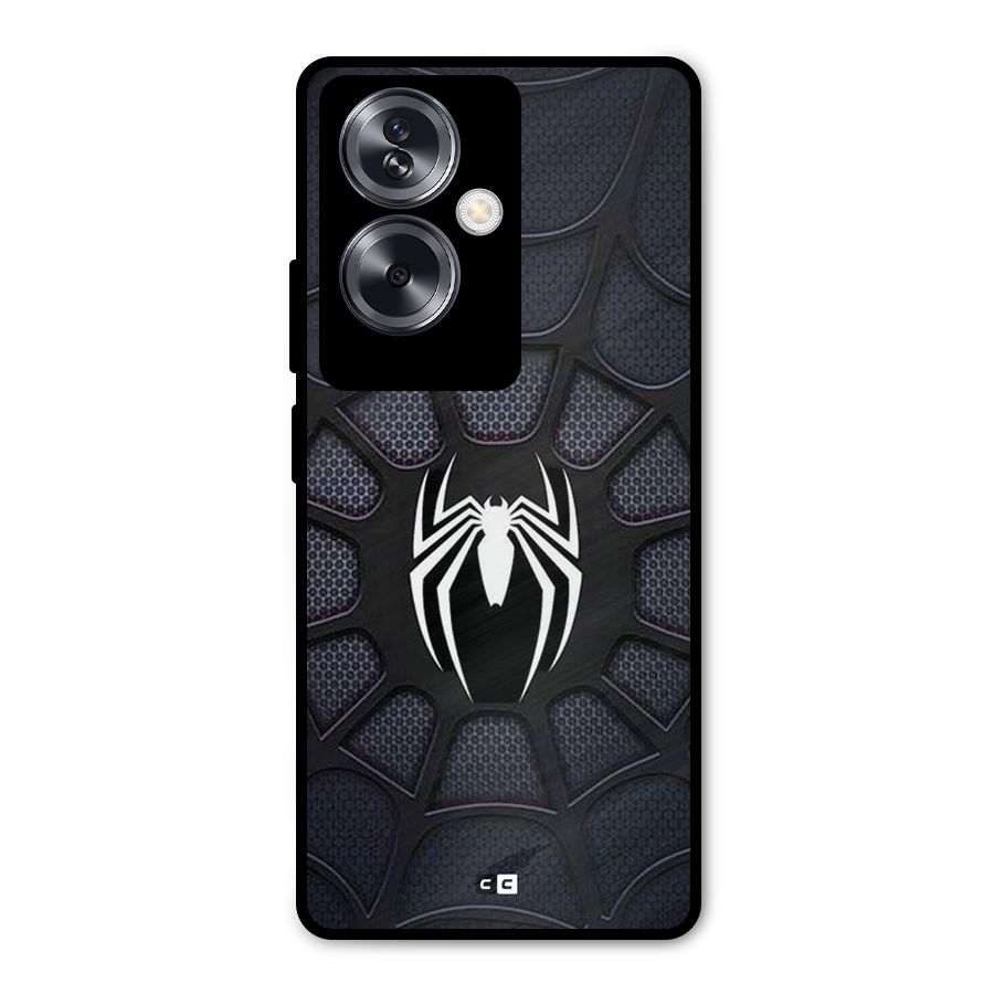 Black Web Metal Back Case for Oppo A79 5G
