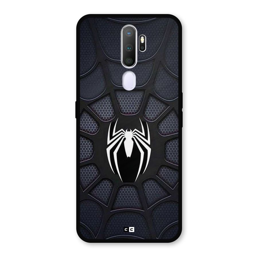 Black Web Metal Back Case for Oppo A9 (2020)