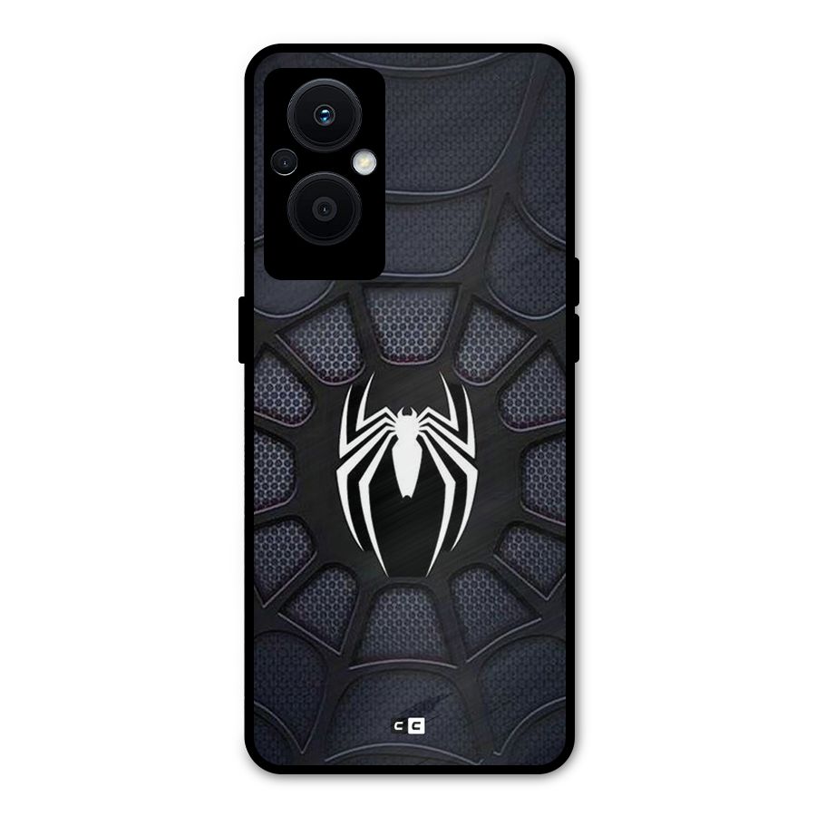 Black Web Metal Back Case for Oppo F21 Pro 5G
