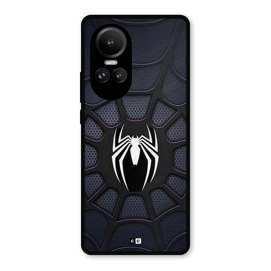 Black Web Metal Back Case for Oppo Reno10