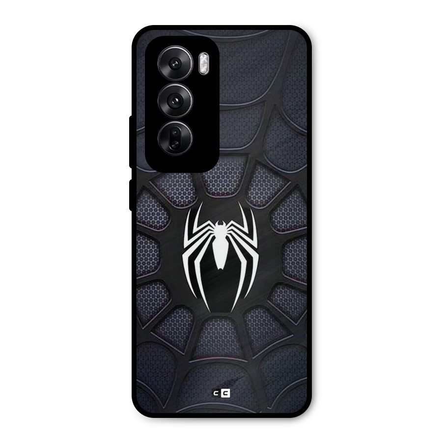 Black Web Metal Back Case for Oppo Reno12