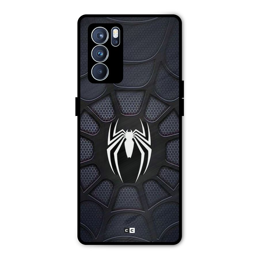 Black Web Metal Back Case for Oppo Reno6 Pro 5G