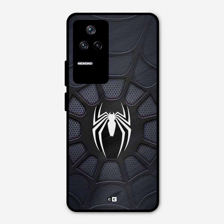 Black Web Metal Back Case for Poco F4 5G