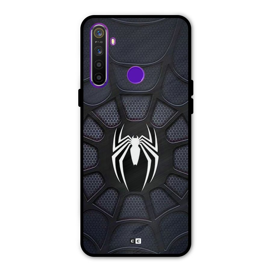 Black Web Metal Back Case for Realme 5
