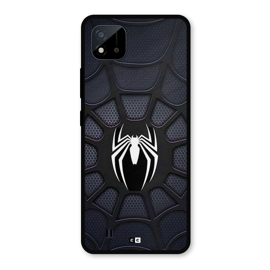 Black Web Metal Back Case for Realme C11 2021