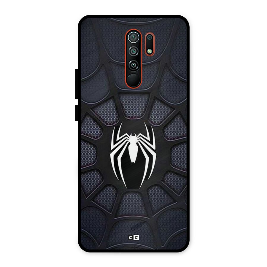 Black Web Metal Back Case for Redmi 9 Prime