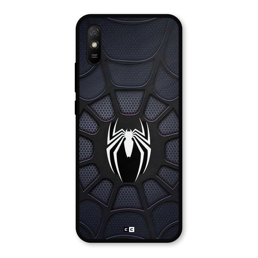 Black Web Metal Back Case for Redmi 9a