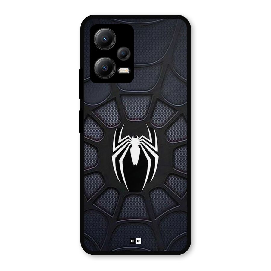 Black Web Metal Back Case for Redmi Note 12 5G