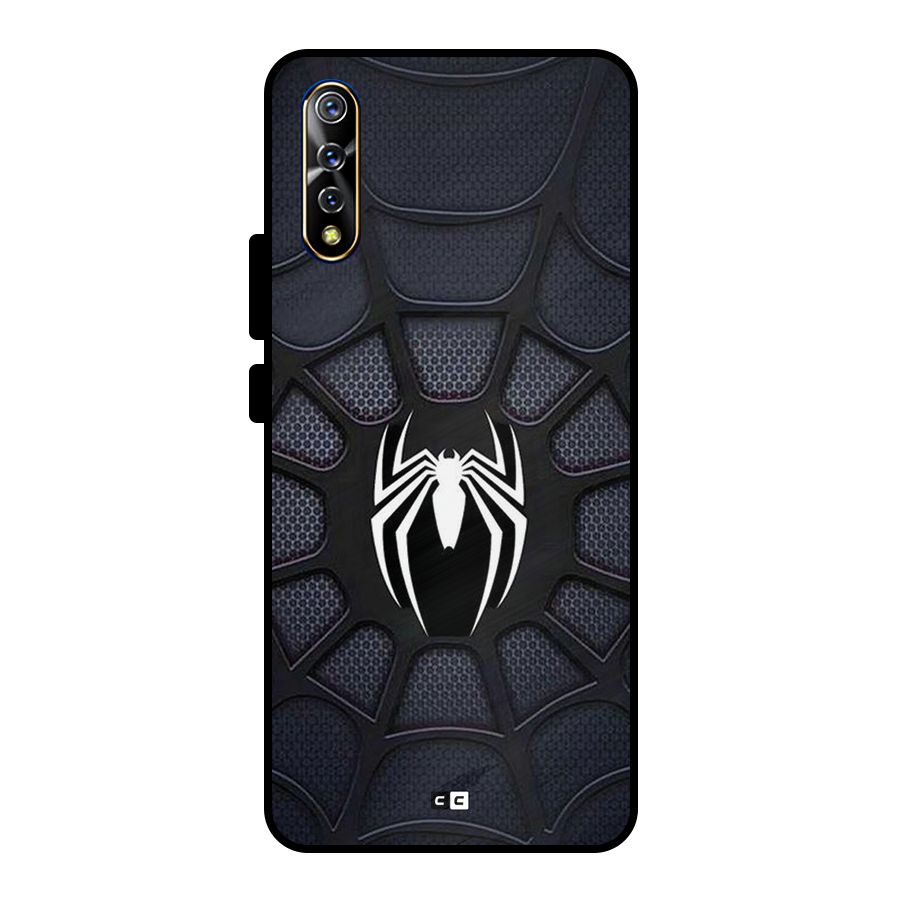 Black Web Metal Back Case for Vivo S1