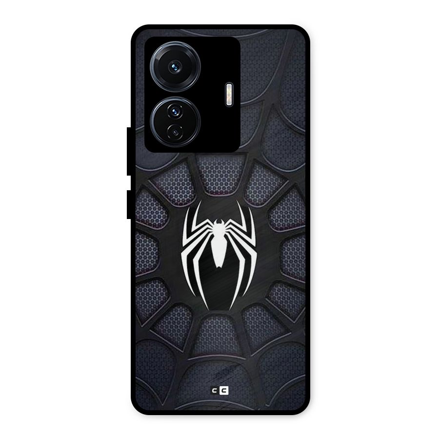 Black Web Metal Back Case for Vivo T1 Pro