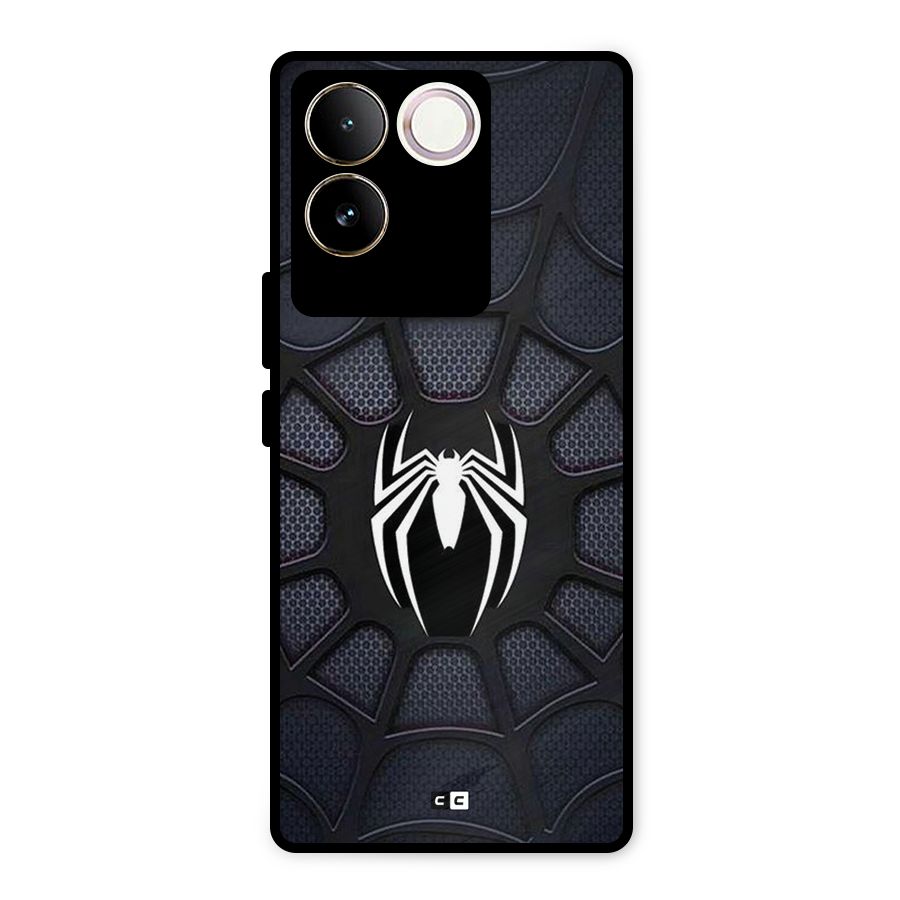 Black Web Metal Back Case for Vivo T2 Pro
