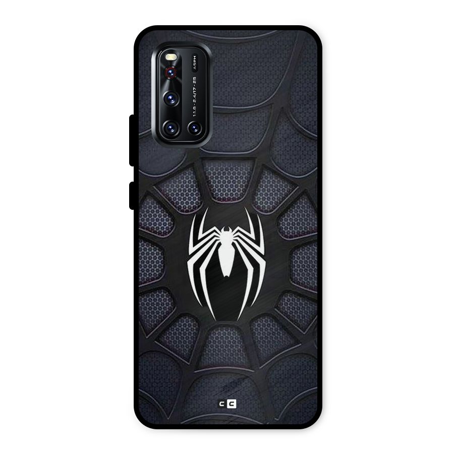 Black Web Metal Back Case for Vivo V19