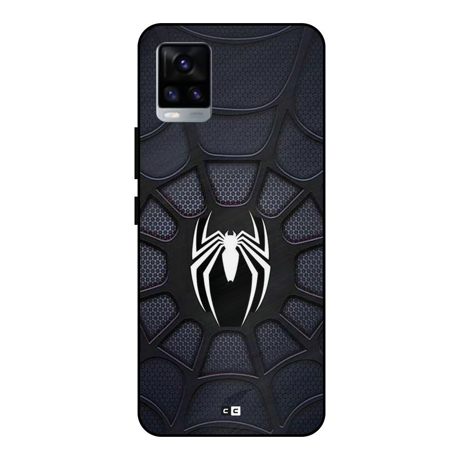 Black Web Metal Back Case for Vivo V20