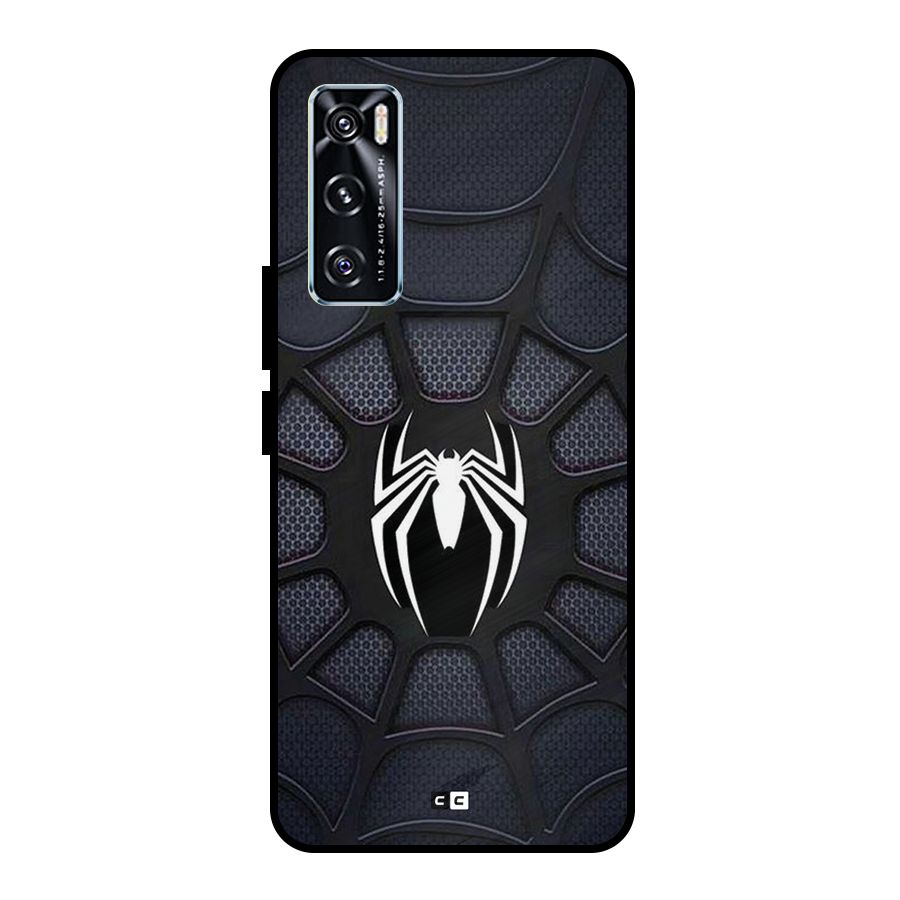 Black Web Metal Back Case for Vivo V20 SE