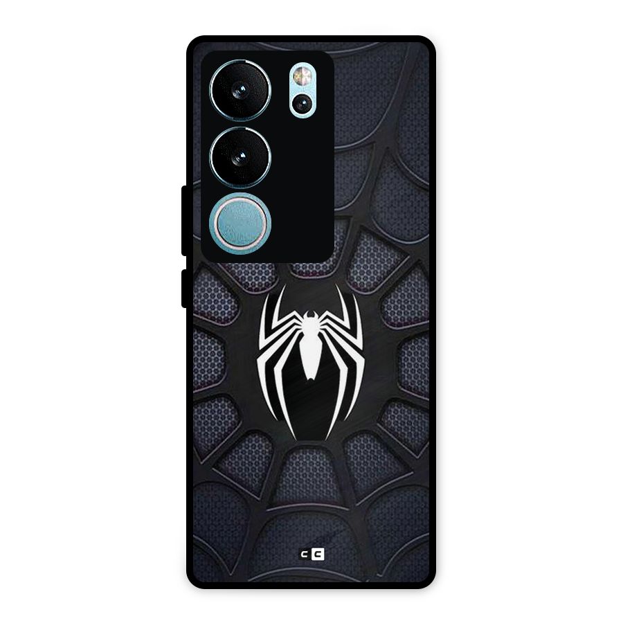 Black Web Metal Back Case for Vivo V29
