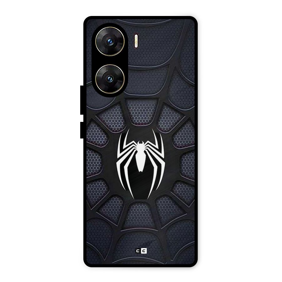 Black Web Metal Back Case for Vivo V29e