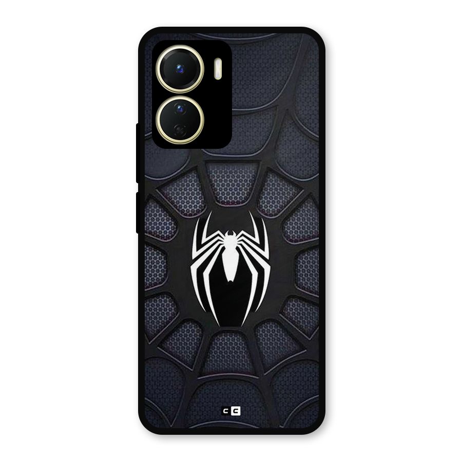 Black Web Metal Back Case for Vivo Y16