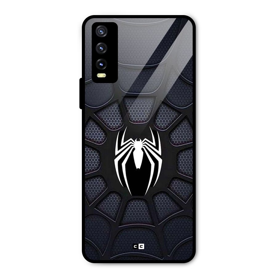 Black Web Metal Back Case for Vivo Y20