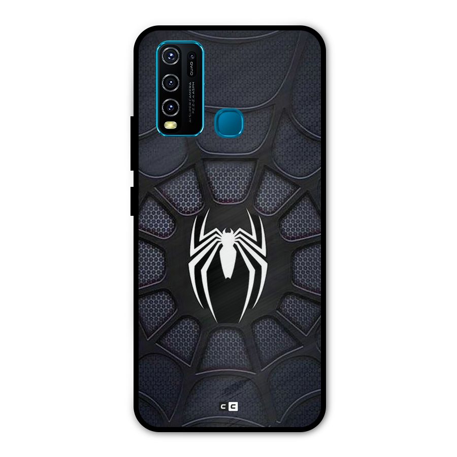 Black Web Metal Back Case for Vivo Y30